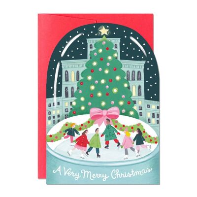 City Skating Snowglobe | Christmas Card