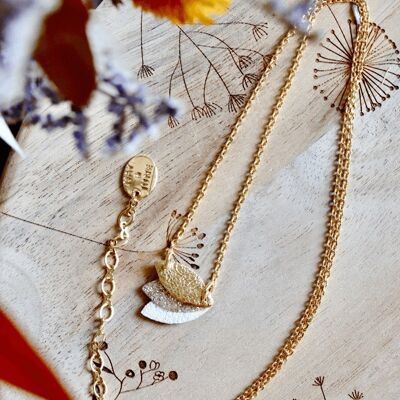 Collana Orne - Bianco, Oro, Paillettes