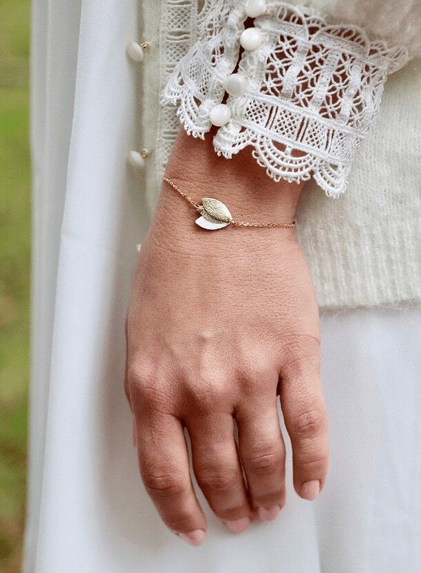 Bracciale Orne - Bianco, Oro, Glitter