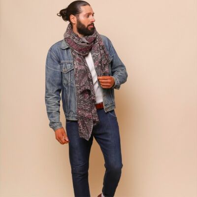 Scarf for men Sacha Bordeaux