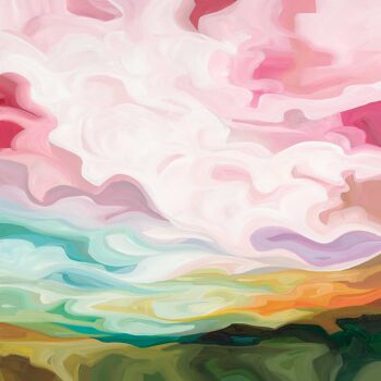 Carte de vœux artistique | Peinture pastel du lever du soleil | Météo à Belle-Île-en-Mer 3