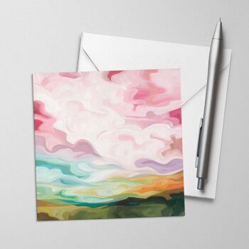 Carte de vœux artistique | Peinture pastel du lever du soleil | Météo à Belle-Île-en-Mer 2