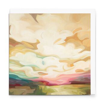 Carte de vœux artistique | Peinture de lever de soleil doré | Filé par le soleil 1