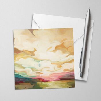 Carte de vœux artistique | Peinture de lever de soleil doré | Filé par le soleil 2
