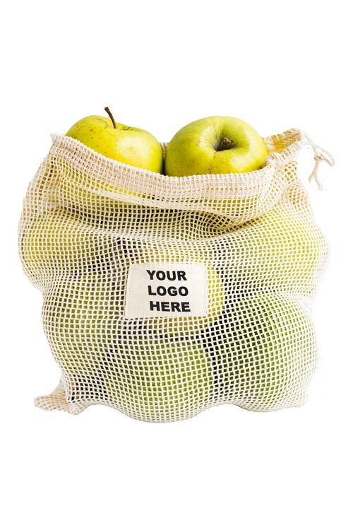 Cotton net bag with your logo M 25x30cm