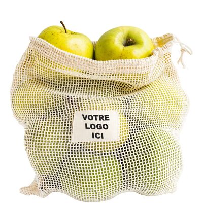 Bolsa de red de algodón con su logo L 30x40cm
