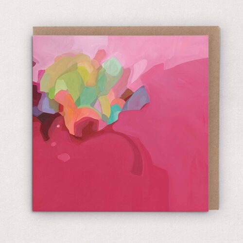Abstract Greeting Card | Red abstract art | Raspberry card