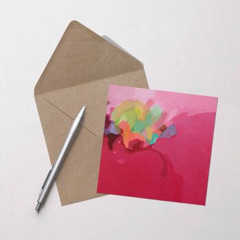 Carte de vœux abstraite | Art abstrait rouge | Carte framboise 2