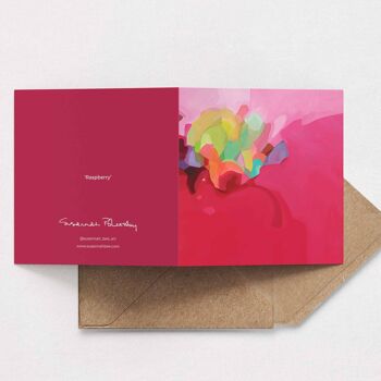 Carte de vœux abstraite | Art abstrait rouge | Carte framboise 3