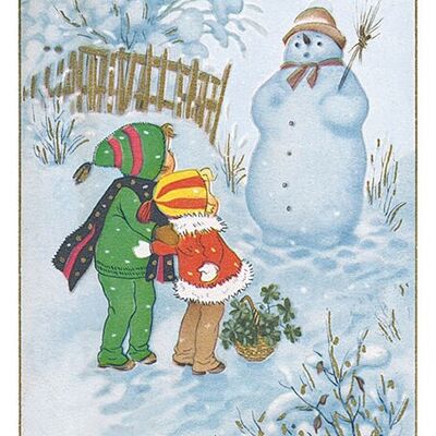 Dating snowman postcard