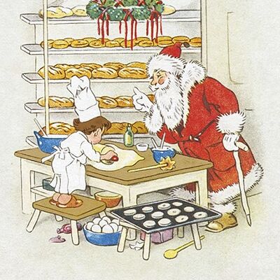 Christmas baker postcard