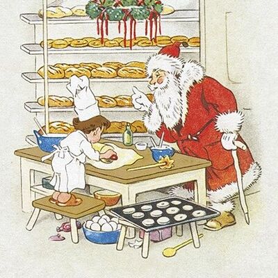 Cartolina del panettiere di Natale