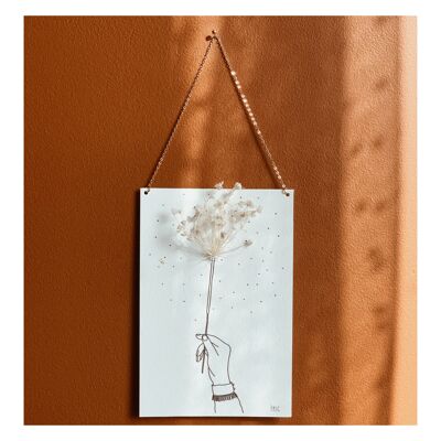 sparkle floral hanging card