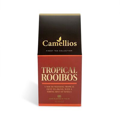 Thé Rooibos tropical, 15 sachets de thé pyramidaux, respectueux de l'environnement