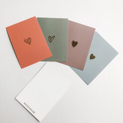 Cards with golden hearts