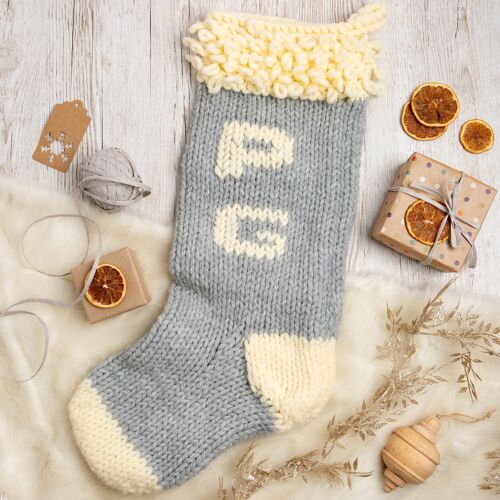 Monogram Stocking Christmas Knitting Kit
