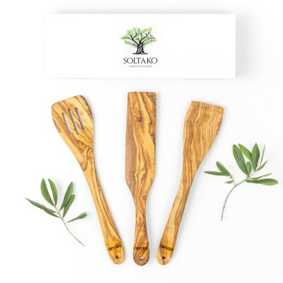 Olive Wood Spatula 3 Set "The Omelette Lover
