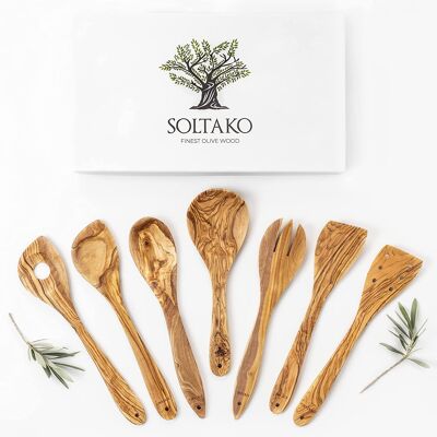 Olive wood kitchen utensils 7-piece set "LE GOURMET