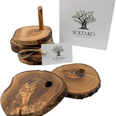 Sottobicchiere in legno d'ulivo "The Rustic Coaster