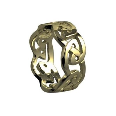 9ct Gold 8mm celtic Wedding Ring Size L #1498NL