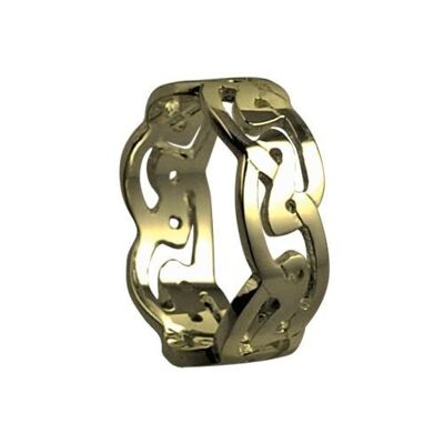 9ct Gold 8mm celtic Wedding Ring Size U #1498NR