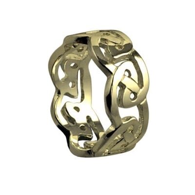 18ct Gold 8mm celtic Wedding Ring Size Q #1498YL
