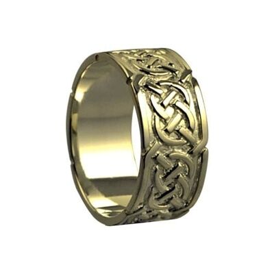 9ct Gold 8mm celtic Wedding Ring Size L #1499NL