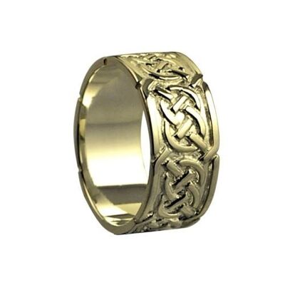 18ct Gold 8mm celtic Wedding Ring Size Q #1499YL