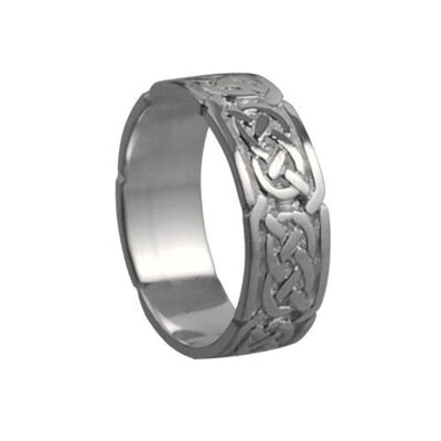 18ct White Gold 6mm celtic Wedding Ring Size H