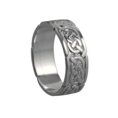 18ct White Gold 6mm celtic Wedding Ring Size O