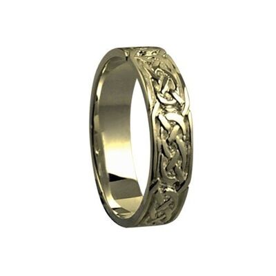 9ct Gold 6mm celtic Wedding Ring Size R