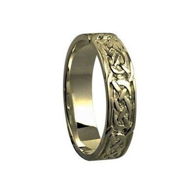 9ct Gold 6mm celtic Wedding Ring Size Y