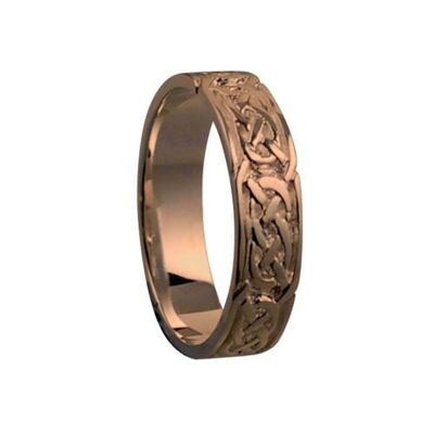 9ct Rose Gold 6mm celtic Wedding Ring Size Y