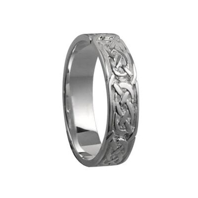 Silver 6mm celtic Wedding Ring Size T