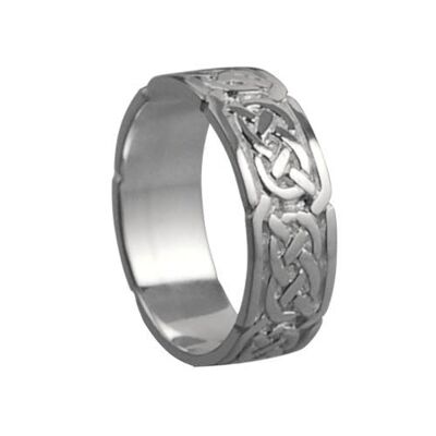 9ct White Gold 6mm celtic Wedding Ring Size H