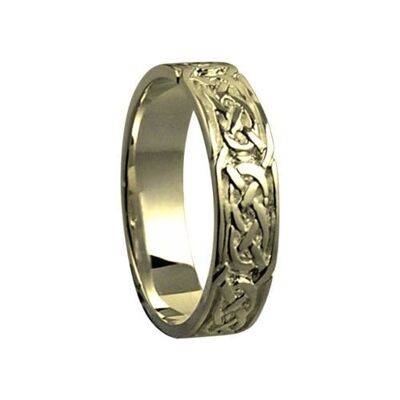18ct Gold 6mm celtic Wedding Ring Size T #1500YR