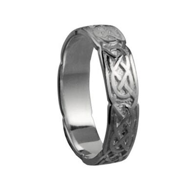 18ct White Gold 4mm celtic Wedding Ring Size H