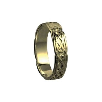 9ct Gold 4mm celtic Wedding Ring Size I