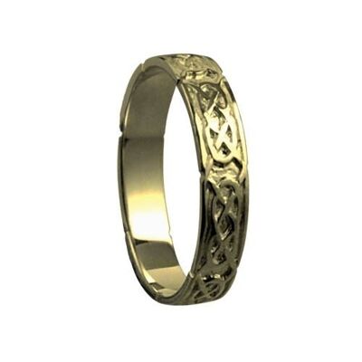 9ct Gold 4mm celtic Wedding Ring Size V