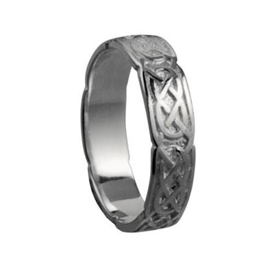 Platinum 4mm celtic Wedding Ring Size N