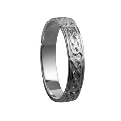 Platinum 4mm celtic Wedding Ring Size W