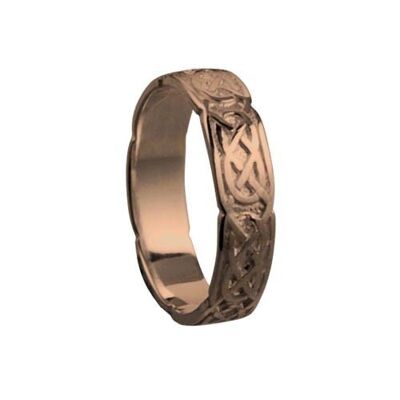 9ct Rose Gold 4mm celtic Wedding Ring Size J