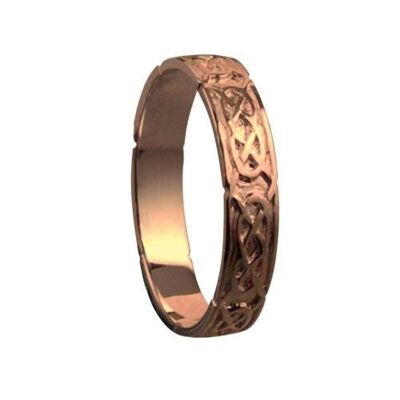 9ct Rose Gold 4mm celtic Wedding Ring Size R