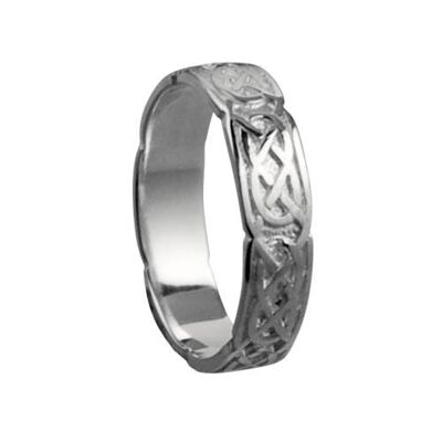 Silver 4mm celtic Wedding Ring Size H