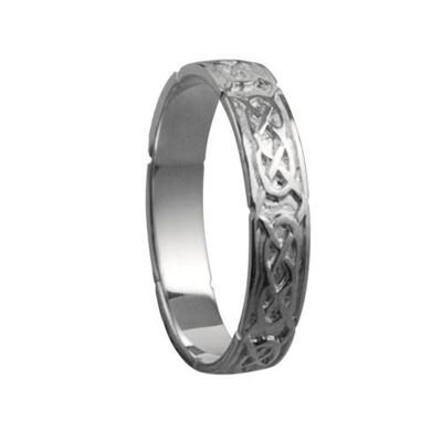 Silver 4mm celtic Wedding Ring Size R