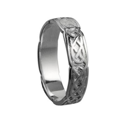 9ct White Gold 4mm celtic Wedding Ring Size H