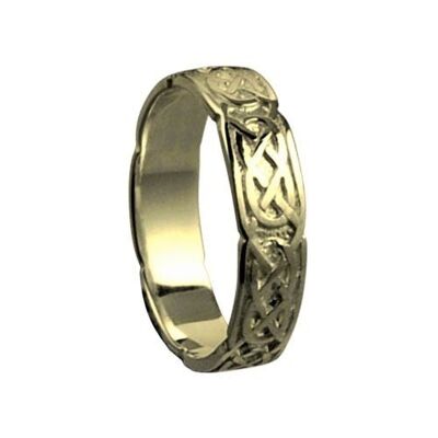 18ct Gold 4mm celtic Wedding Ring Size I
