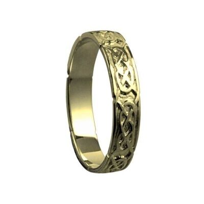 18ct Gold 4mm celtic Wedding Ring Size R