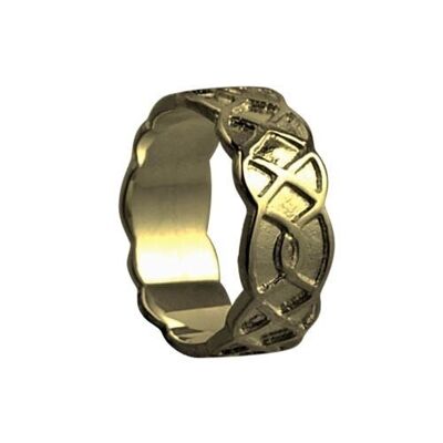 9ct Gold 8mm celtic Wedding Ring Size I