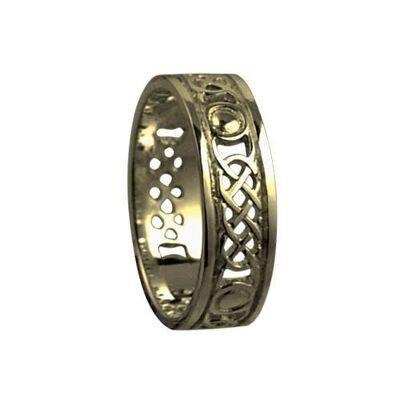 9ct Gold 8mm solid celtic Wedding Ring Size R